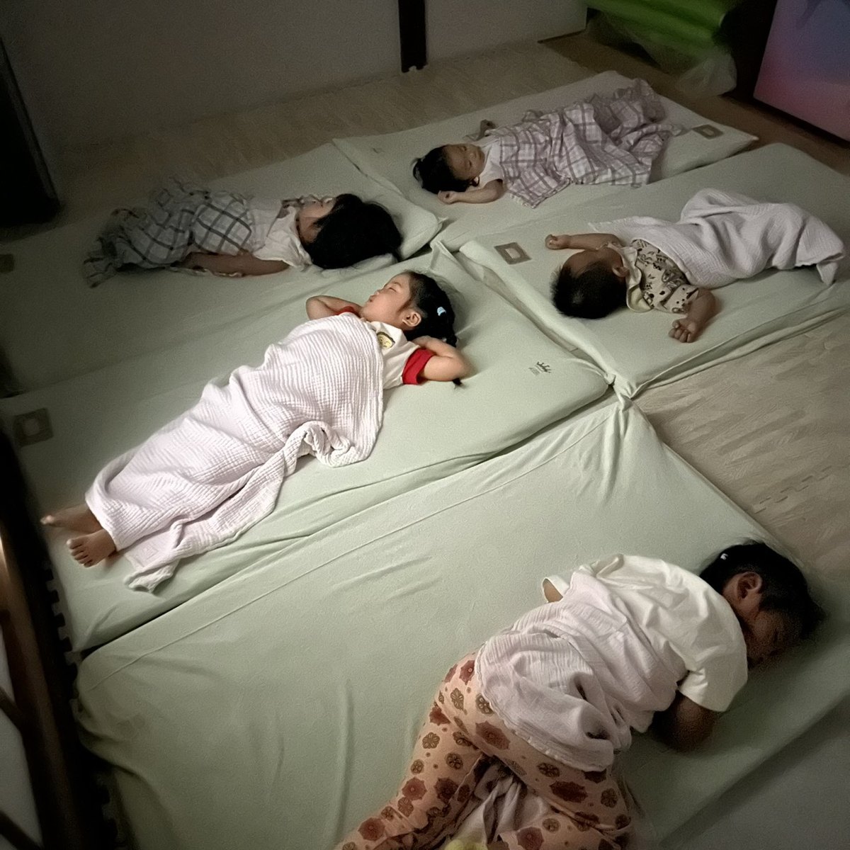 Children napping to recharge for the afternoon